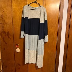Long open duster with pockets